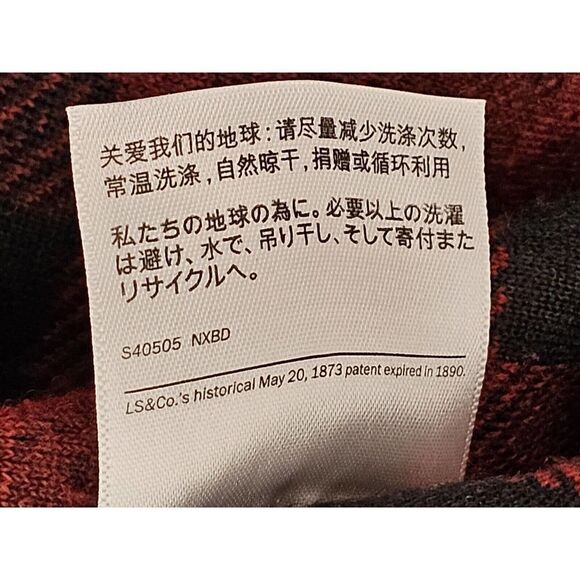 VTG Levi's Men's Buffalo Plaid Sherpa Trucker Jacket Size Medium Snap Button - Picture 13 of 16